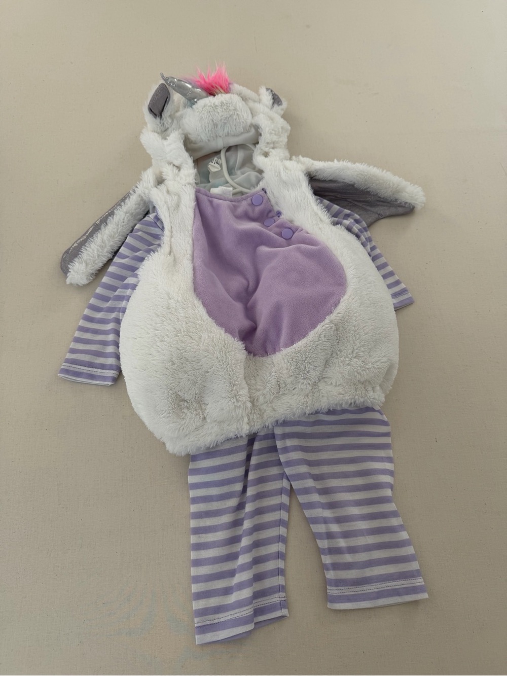 Plush White & Lavender Unicorn Kids Halloween Costume Set